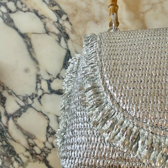 Cult Gaia Ozzy Mini Fringe Metallic Top-Handle Bag - Picture 8 of 8